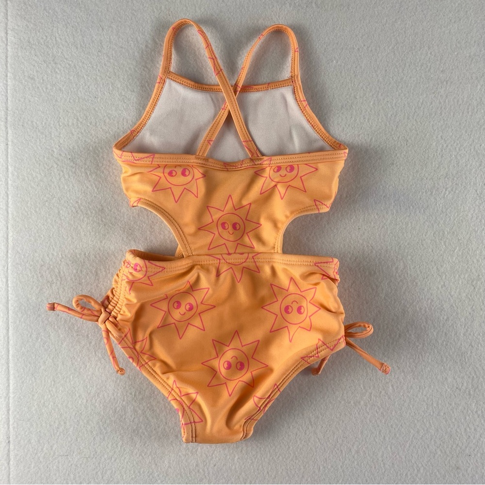 Sunny Smiles Girl Swimwear Size 18 months Orange Open Sides  Toddler Summer - Picture 3 of 4